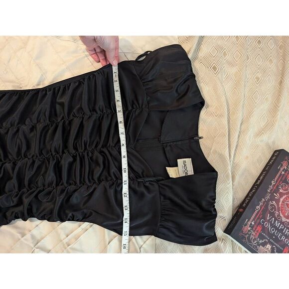 Vintage ISADORA Party Prom Costume Bodycon Dress Tiered Lace Small Goth Size 4 - Picture 3 of 7